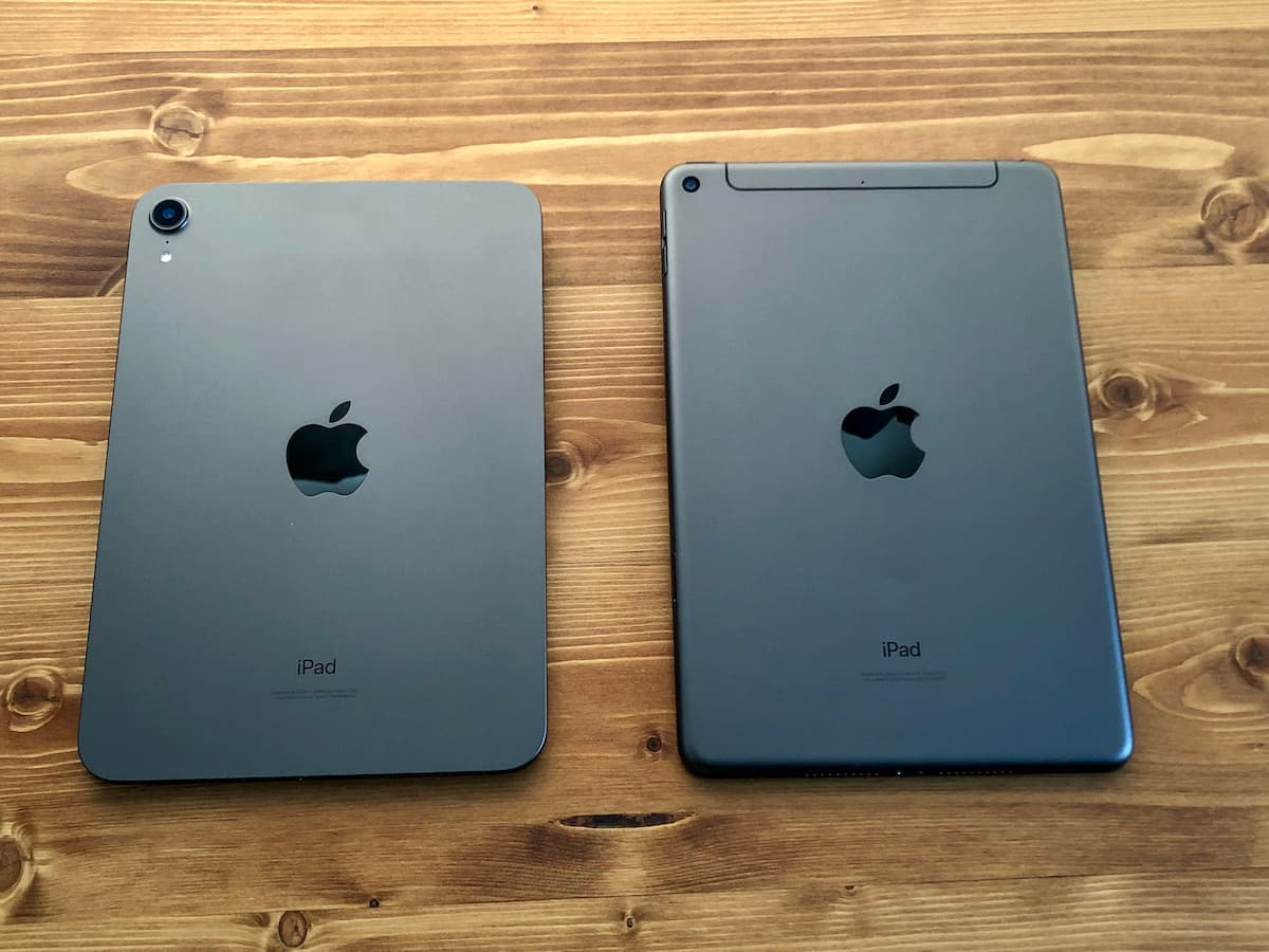 iPad mini 5とiPad mini 6の比較画像