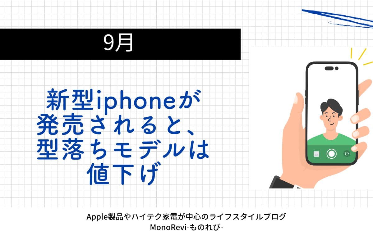 9月【新型iphoneが発売されると、型落ちiphoneは値下げ】